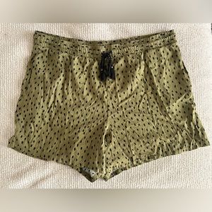 Olive Green Breezy Cotton Shorts